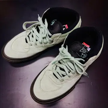 2회 착용 VANS HALF CAB 스니커즈 그레이 올리브