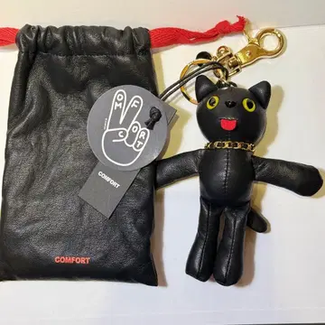 comfort x NUBIAN 검은 고양이 가죽 키링 원빈 착용 새상품