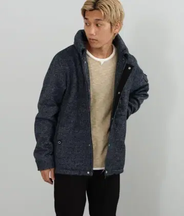 [ 새상품 ] BEAMS HEART 볼륨 넥 플리스 블루종 후디