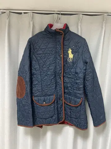 폴로 랄프로렌 퀼팅 자켓 빅 보니 자수 엘보 패치