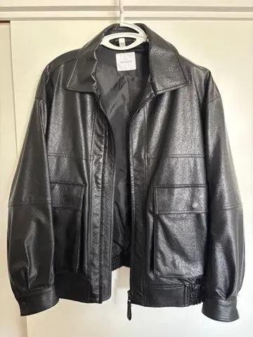 프릭스스토어 인조 가죽 블루종 자켓 M 사이즈 지퍼 포함