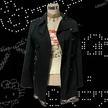 y2k archive 00s 자켓 레이스 블랙 헤이세이 갸루 그런지