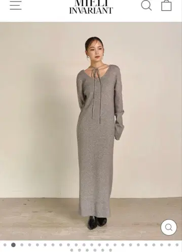 소프트 터치 초커 니트 원피스 그레이