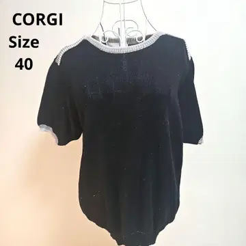 [ 인기 오샤레 CORGI ] 블랙 그레이 테두리 스웨터 사이즈 40