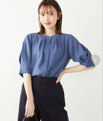 SHIPS Colors 블루 오부 소매 셔츠