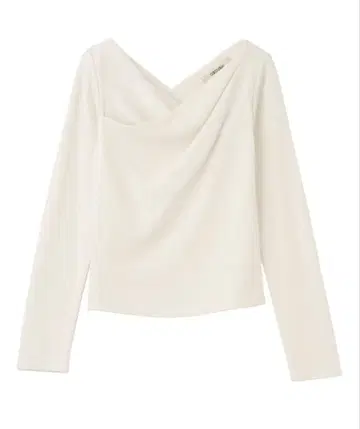 아지메 넥 오프숄더 티셔츠