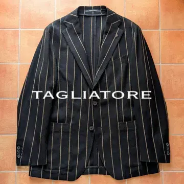 TAGLIATORE 자켓 DAKAR 블랙 스트라이프 44사이즈