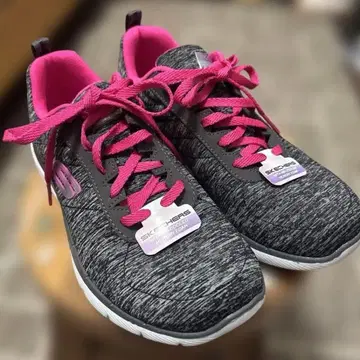 SKECHERS 그레이/핑크 스니커즈
