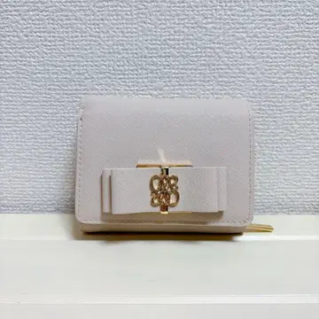 모노그램 리본 이단 접이식 지갑