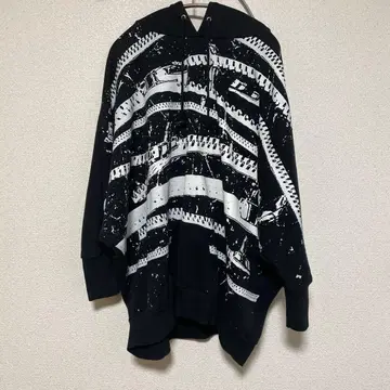 Abbey Dawn 벨트 올 패턴 판초 후드티