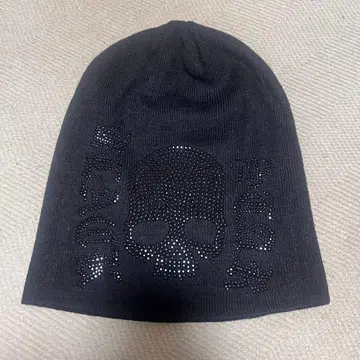 Y2K 스컬 비쥬 니트 모자 펑크 락 페어리 그런지