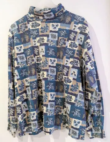 CABIN CREEK 꽃무늬 터틀넥 긴팔 상의 2XL 사이즈