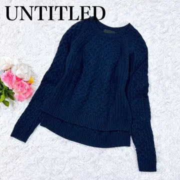 언타이틀 캐시미어 x 양모 와플 니트 스웨터 네이비