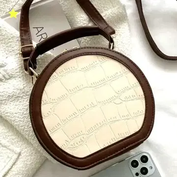 라운드형 숄더백 크로커다일 패턴 캐주얼 엘레강트