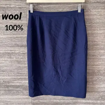 네이비 100% 울 타이트 스커트 사이즈 4 KOREA 새상품급