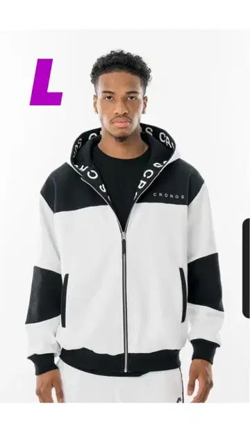 신상 화이트 블랙 집업 후드티 L 사이즈