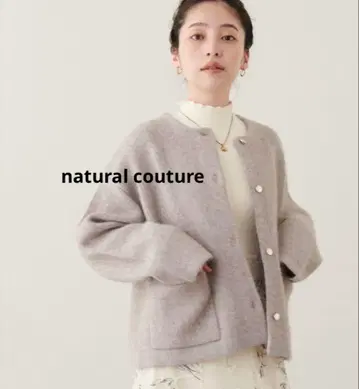 natural couture FOX 혼 플레이팅 니트 자켓