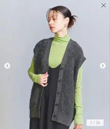 UNITED ARROWS 알파카 혼방 샤기 니트 베스트