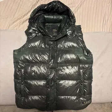 TATRAS 후드 부착 다운 베스트 다크 그린