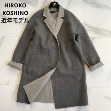 새상품급 최근 모델 히로코코시노 HIROKO KOSHINO 울 코트