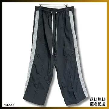 [새상품급] 저지 바스락 원단 하의 롱 바지 블랙 라인 3L 루즈핏