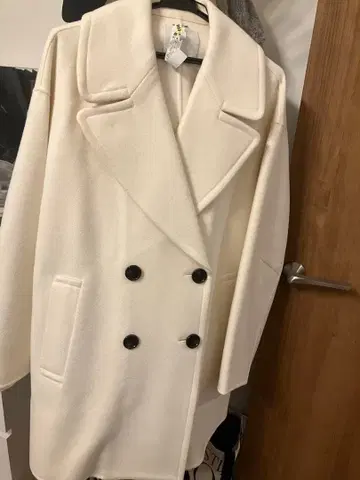 갈랴르다갈란테 화이트 더블 브레스트 코트 사이즈 F