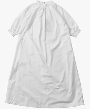 [새상품] WHYTO. 화이트 개더넥 원피스 반팔 화이트