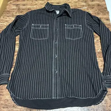 Houston 휴스턴 블랙 워바쉬 스트라이프 워크 셔츠 XL