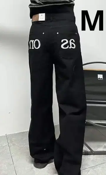 ason as'on 블랙 데님 팬츠 as on