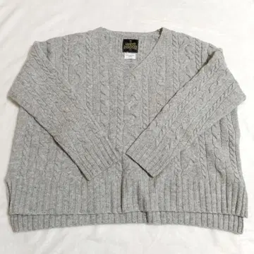 어반 리서치 도어스 해밀턴 울 아란 패턴 니트 그레이 V넥