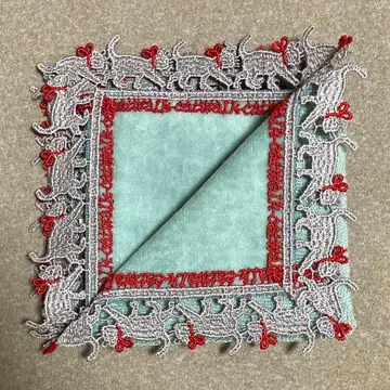 친택 레이스 손수건 부인화보 별주 캣워크 로몬드 블루