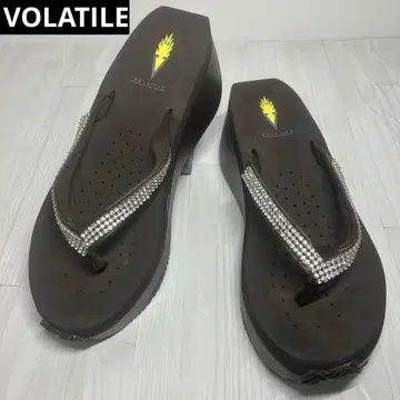 Volatile 반짝이는 비쥬 웨지솔 샌들 실측 약 25.5cm