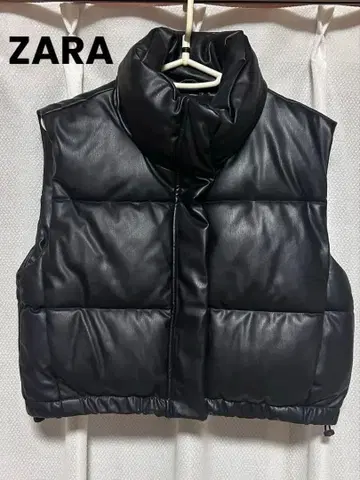 ZARA 가죽 다운 베스트