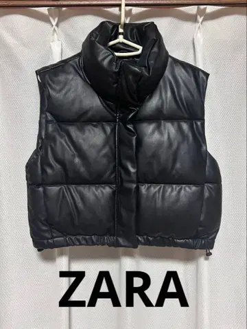 ZARA 가죽 다운 베스트