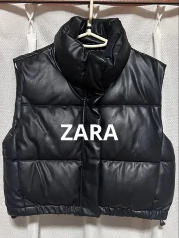 ZARA 가죽 다운 베스트