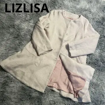 [LIZLISA] 화이트 A라인 코트 핑크