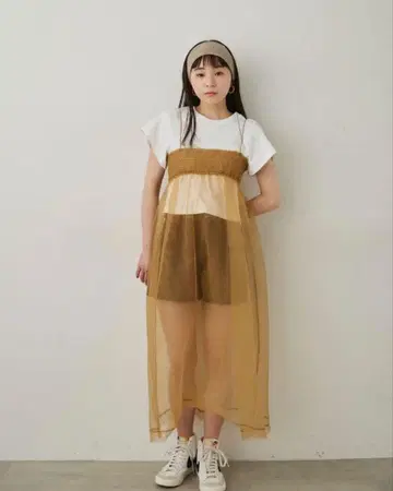 room153 오간자 개더 원피스 오렌지 새상품급