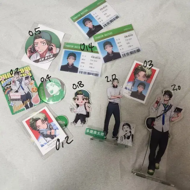 팬텀버스터즈 팬버스 타몬 코타로 아크릴스탠드 캔뱃지 클리어카드 등 판매