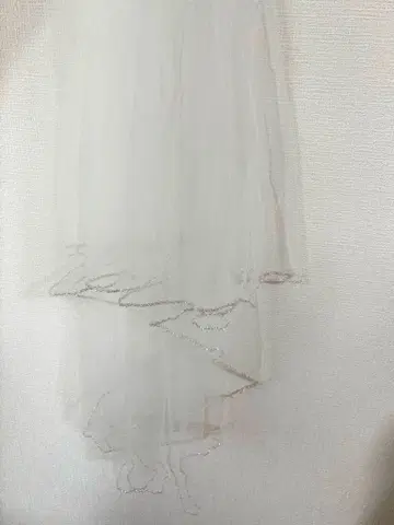 2단 화이트 웨딩 베일