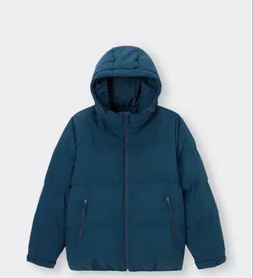 네이비 후드 부착 다운 자켓(충전솜)