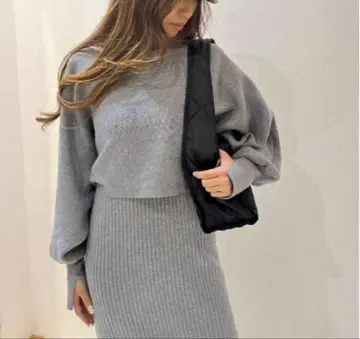 LETee 니트 원피스&풀오버 그레이