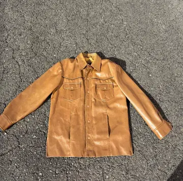 아메카지 브라운 가죽 자켓