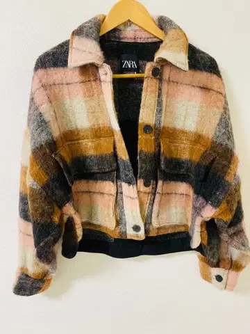 ZARA 울 혼방 체크 무늬 자켓
