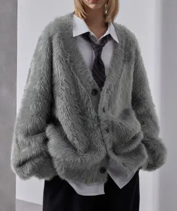 LOOSE 볼륨 슬리브 오버 니트 가디건