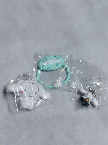 시나몬 롤 사진 프레임 키링 참 머리끈 세트