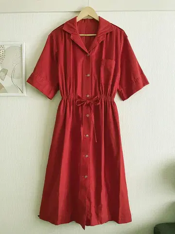 VINTAGE 빈티지 페이크 스웨이드 셔츠 원피스