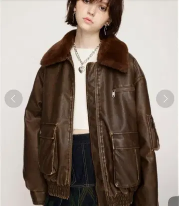 SLY 빈티지 인조 가죽 자켓