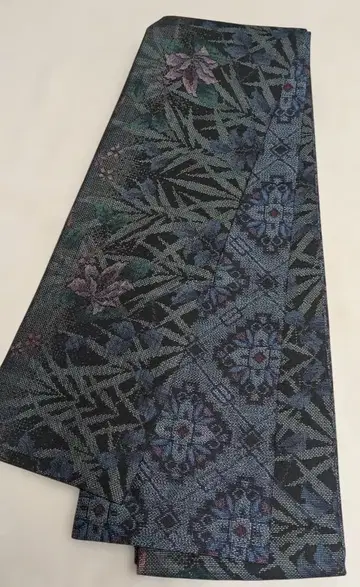 No.1762 오시마 명주 순수 실크 반폭 오비 헤코 오비 핸드메이드