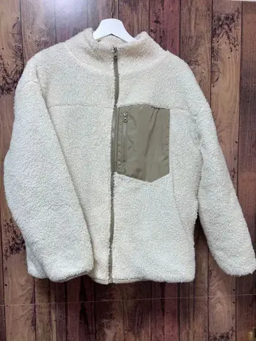 플리스 자켓 L 사이즈 크림색