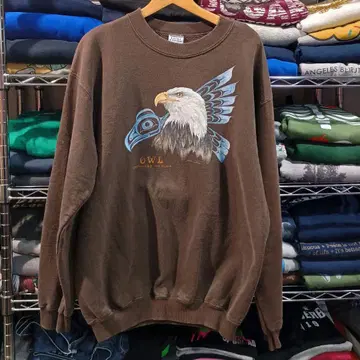 빈티지 USA 구제 의류 이글 매 바이커 디자인 맨투맨